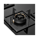 IFB 78 cm 4 Burner Hybrid Hob with 3D Brass Burners, Flame Failure Safety Device & Auto Ignition – Black – 78-GCI4B-3D-FB-FFD