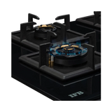 IFB 78 cm 4 Burner Hybrid Hob with 3D Brass Burners, Flame Failure Safety Device & Auto Ignition – Black – 78-GCI4B-3D-FB-FFD