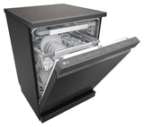 LG 15 Place Settings with TrueSteam Technology Freestanding Dishwasher (DFB335HM, Matte Black, Auto Open Door, QuadWash, EasyRack Plus-Easy to load all types of utensils, Direct Drive Motor & Wi-Fi)
