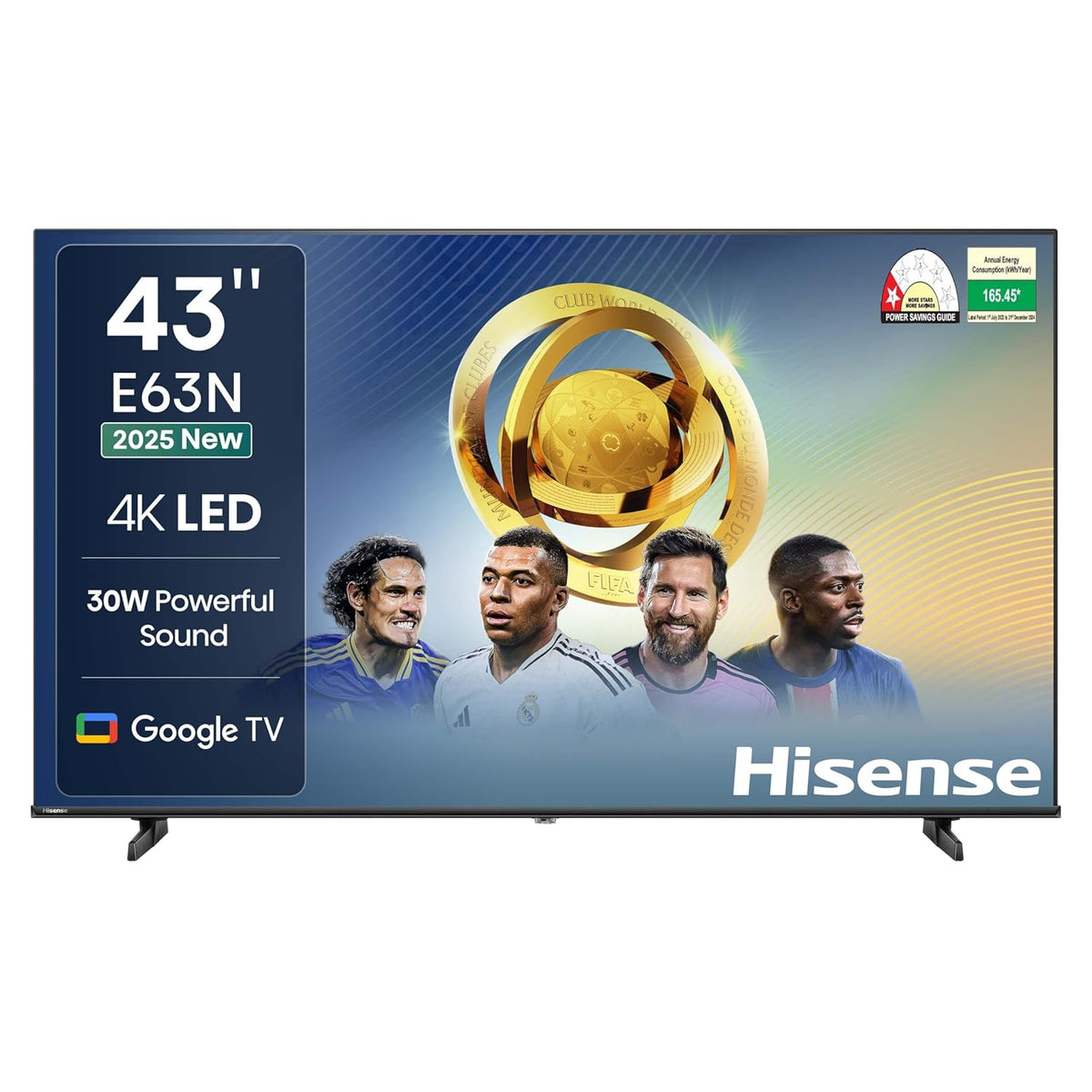 Hisense 108 cm (43 inches) E63N Series 4K Ultra HD Smart Google LED TV 43E63N