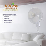 USHA Maxx Air Ultra Wall Fan | 400MM Sweep Size | 1350:RPM | Aerodynamic Blade Design for High Air Delivery | Anti - Rust Protection | 100% Copper Motor | 2 Year Warranty | White