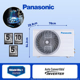 Panasonic 1.5 Ton 5 Star Wi-Fi Inverter Smart Split AC (Copper Condenser, 7 in 1 Convertible with True AI Mode, 4 Way Swing, nanoe X Air Purification Technology, CS/CU-HU18AKYF, White)