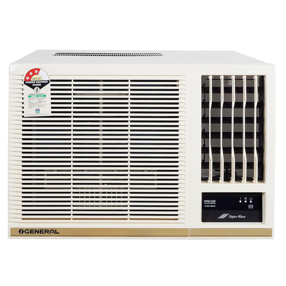 O-general BBAA Series 1.5 Ton 3 Star Window AC With Super Wave Technology 3-Speed Cooling (AXGB18BBAA-B, White)
