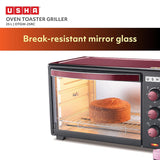 USHA 25 Liters (OTGW 25RC) Oven Toaster Grill (Wine &amp; Matte Black), Medium (OTGW25RC)