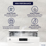 Electrolux 13 Place Settings Dishwasher Machine for Home, Fully Automatic with AirDry, In-Built Heater, White, UltimateCare 300, ESA47220SW