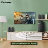 Panasonic SC-HT550GW-K 5.1 Ch Home Theatre with Real Surround Sound, 150 W, Bluetooth, USB, AUX, RCA, Powerful Subwoofer, Wall mountable Speakers, Remote for Volume &amp; Bass Control (Black)