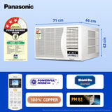 Panasonic 1.5 Ton 3 Star Inverter Window AC (Powerful Mode, Copper Condenser, PM 0.1 Filter, Eco Mode, CW-LN183BG, White)