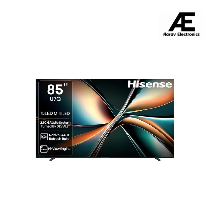 Hisense 215 cm (85 inches) U7Q Series 4K Ultra HD Smart QLED Mini LED TV 85U7Q (Black)