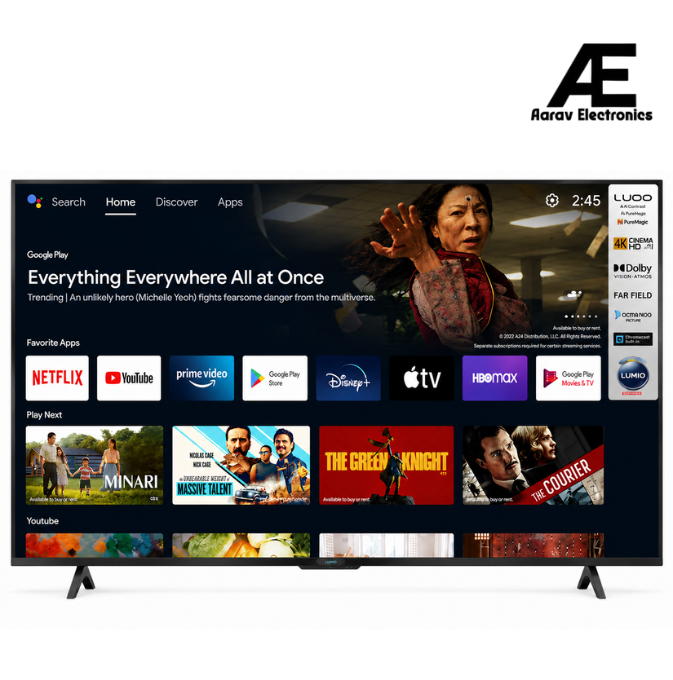 Lloyd 218 cm (86 inches) 4K Ultra HD Smart LED Google TV, Far Field Technology | AI Quad Core Processor (86UX900F, Black)