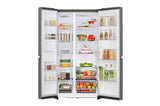 LG 650L Side-by-Side Refrigerator, Convertible, Multi-Air Flow, Smart Diagnosis™, Dazzle Steel, 3 Star,GL-B257JDS3