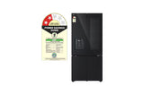 LG 610L French Door Refrigerator, InstaView, Water Dispenser, Wi-Fi Convertible, Black Glass Finish, 2 Star