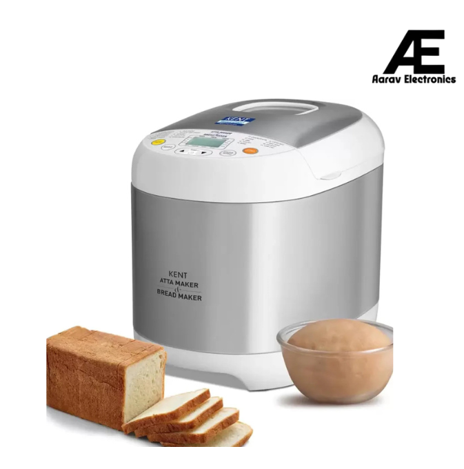 Kent Atta and Bread Maker for Home, Fully Automatic With 19 Pre-set Menu, 550w 16010 (Steel Grey)