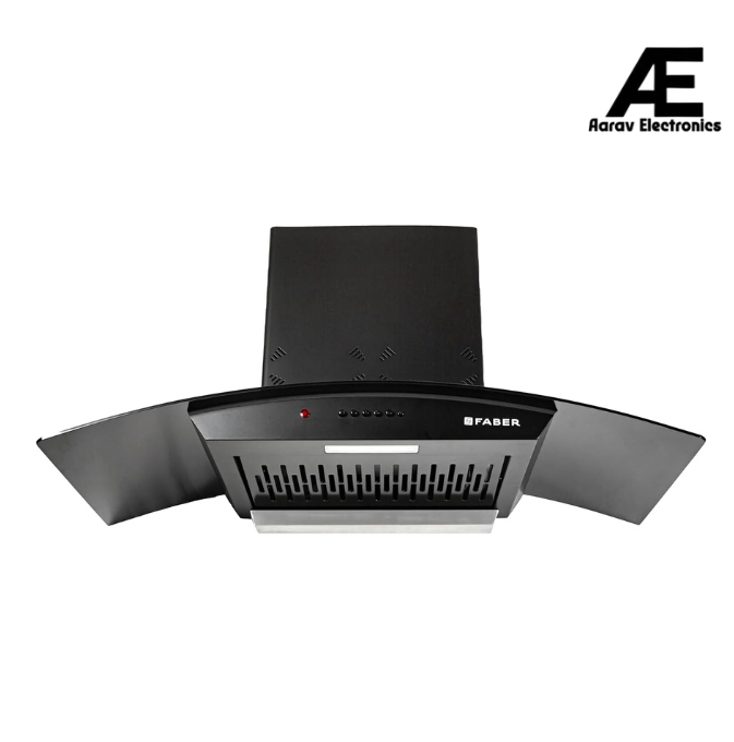 Faber 90cm 1150 m³/hr Autoclean Kitchen Chimney | Curved Glass | Filterless | Black Finish | Push Button Control | 8Yr Warranty on Motor 2Yr Comprehensive by Faber | HOOD ACE PRO IN 3D HC PB FL BK 90