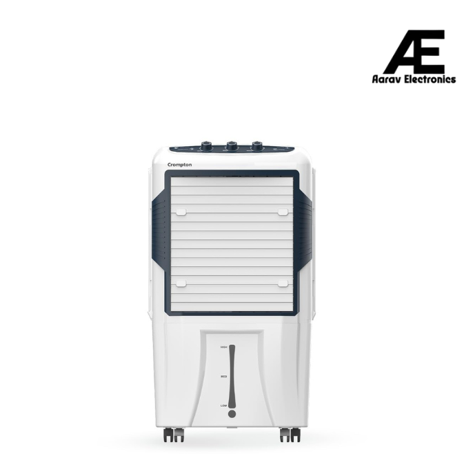 Crompton Optimus Comfort 80L Desert Air Cooler – Honeycomb Pads, 5500 m³/hr, White