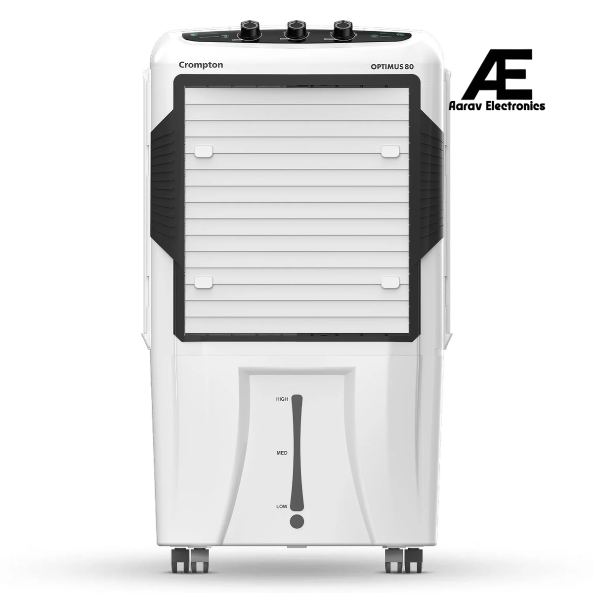 Crompton Optimus 80L Desert Air Cooler with Honeycomb Pads, Auto Fill & 4-Way Air Deflection
