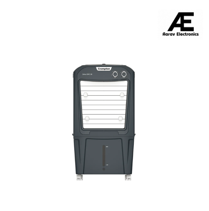 Crompton Zelus DAC 30L Portable Air Cooler, Grey | Honeycomb Pads, Ice Chamber, 4-Way Air Flow, Inverter Compatible