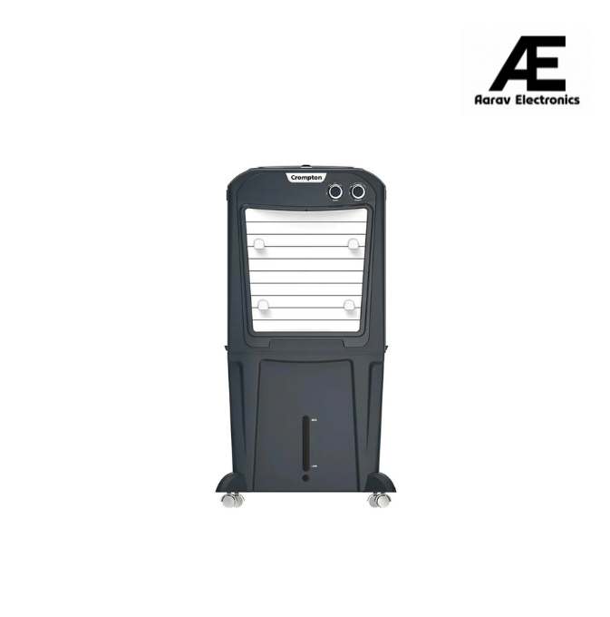 Crompton Zelus PAC45 45L Desert Air Cooler with 4-Way Air Deflection, Ice Chamber & Inverter Compatibility (Grey)