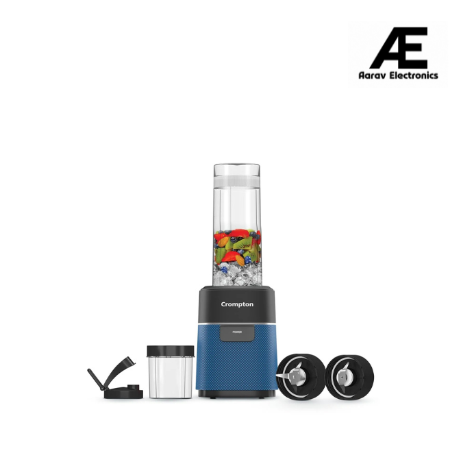 Crompton Ameo Fresh | Premium Nutri Blender | Smoothie Maker | Blender Mixer Grinder | Maxi Blend Technology | Smart safety lock | Power Button | 400 Watts | Sipper Cap | Lump Free Quick Blends