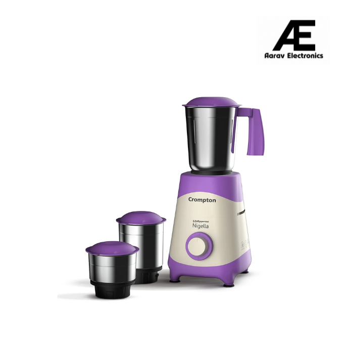 Crompton Nigella 500 Watts Mixer Grinder (ACGM-NIGELLA500W3J) Lavender &amp; white