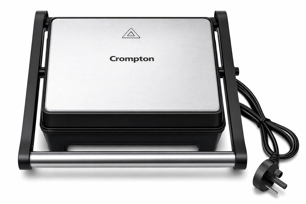 Crompton MaxCrisp 2S 1000W Grill Sandwich Maker with Non-Stick Plates & 2 Slice Capacity