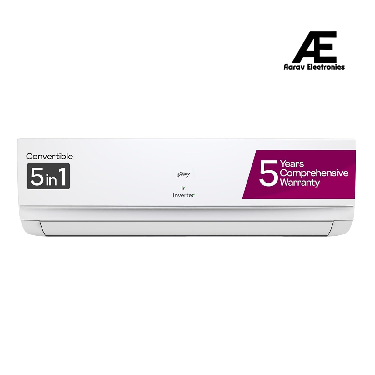 Godrej 1.4 Ton 3 Star, 5 Years Comprehensive Warranty, AI Powered, 5-In-1 Convertible Cooling, Inverter Split AC (Copper, 2025 Model, Heavy duty cooling at 52 °C Models SIC 17TTC3 RYQ, White)