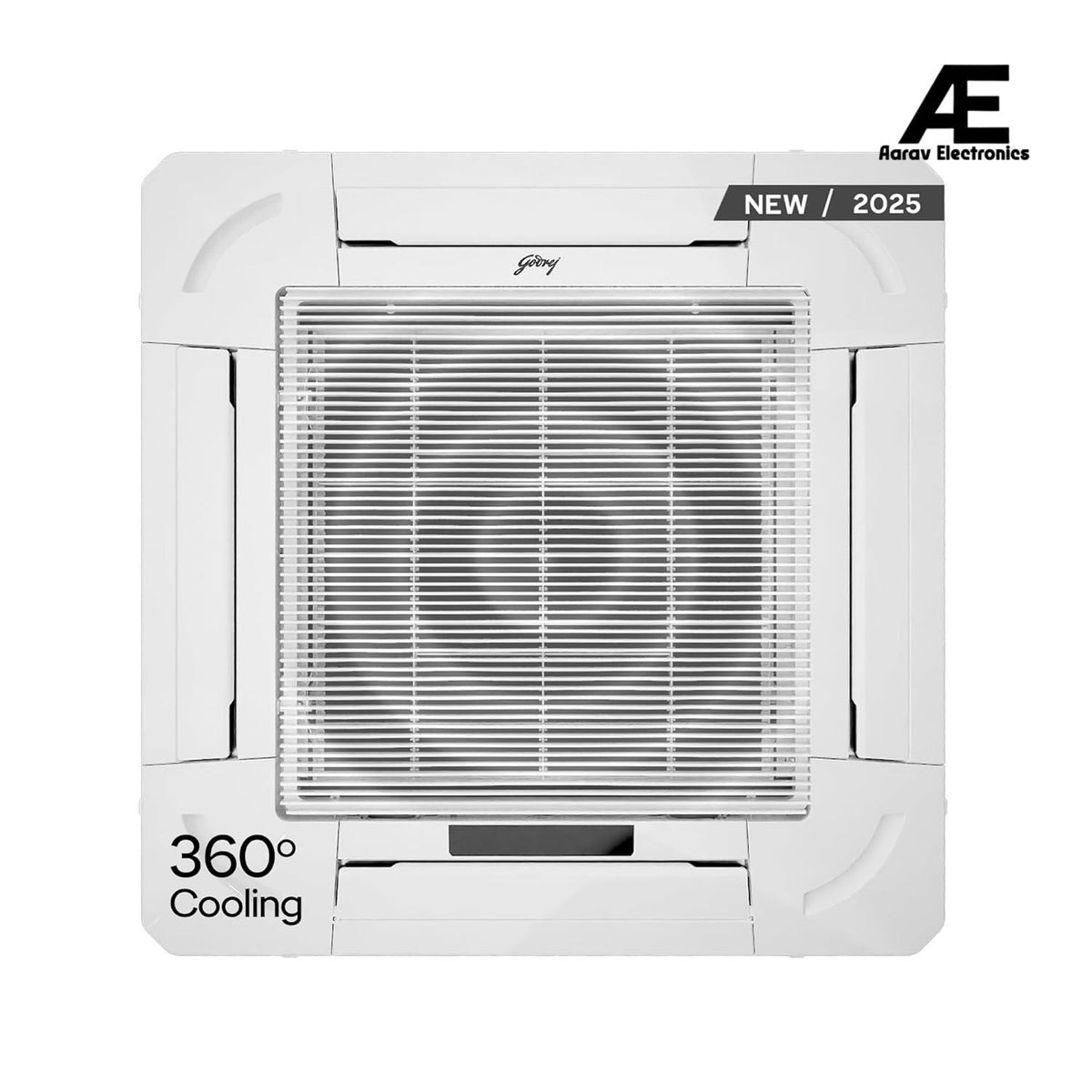 Godrej 2 Ton 3 Star, 360° Cooling, Fixed Speed Cassette AC (Copper, 2025 Model, AC 2.0T CFC 24FTC3 4YA, White)