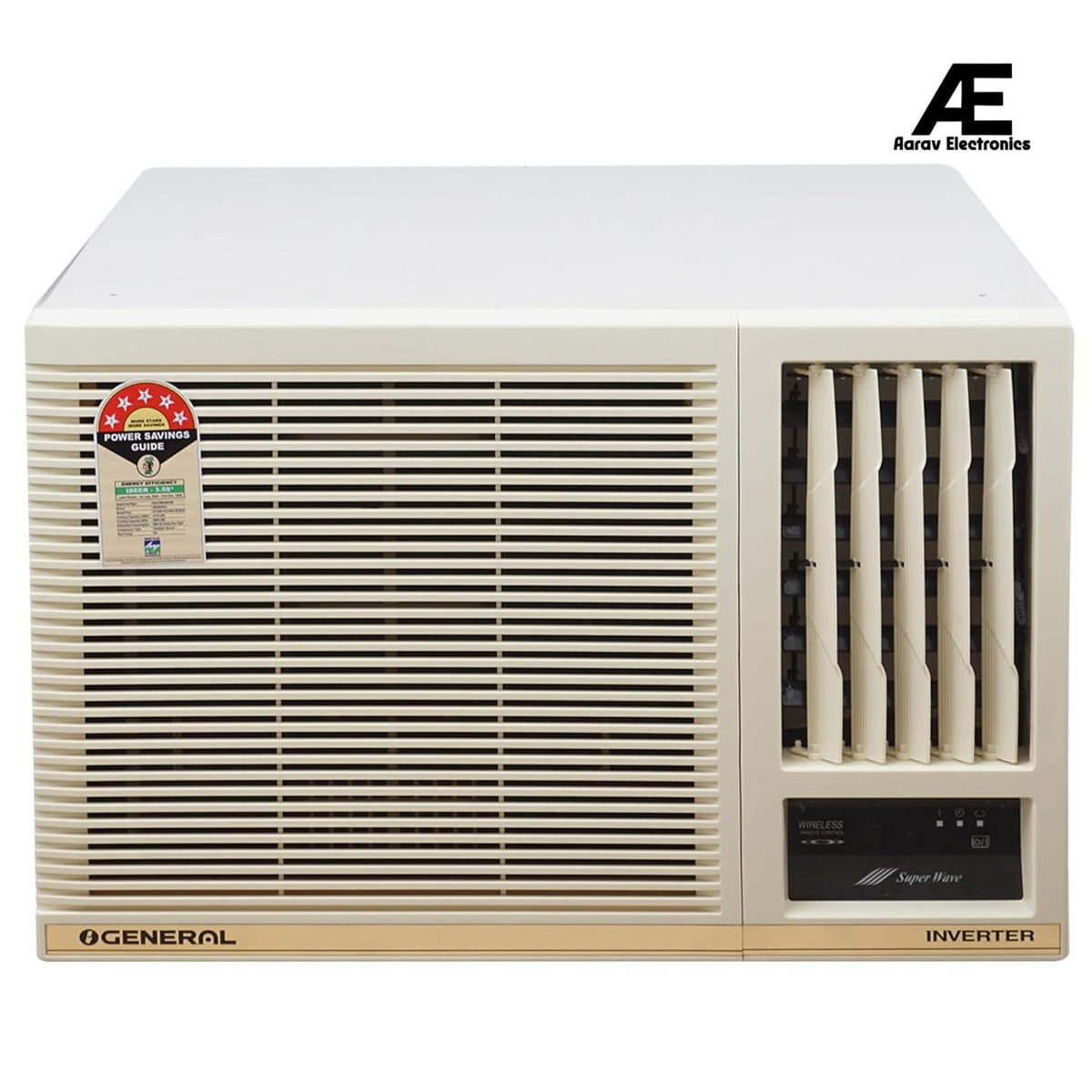 O-General 1.2 Ton 4 Star Inverter Window AC With Super Wave Technology 3-Speed Cooling (2025 Model,AFGB14CHWA-B, White)