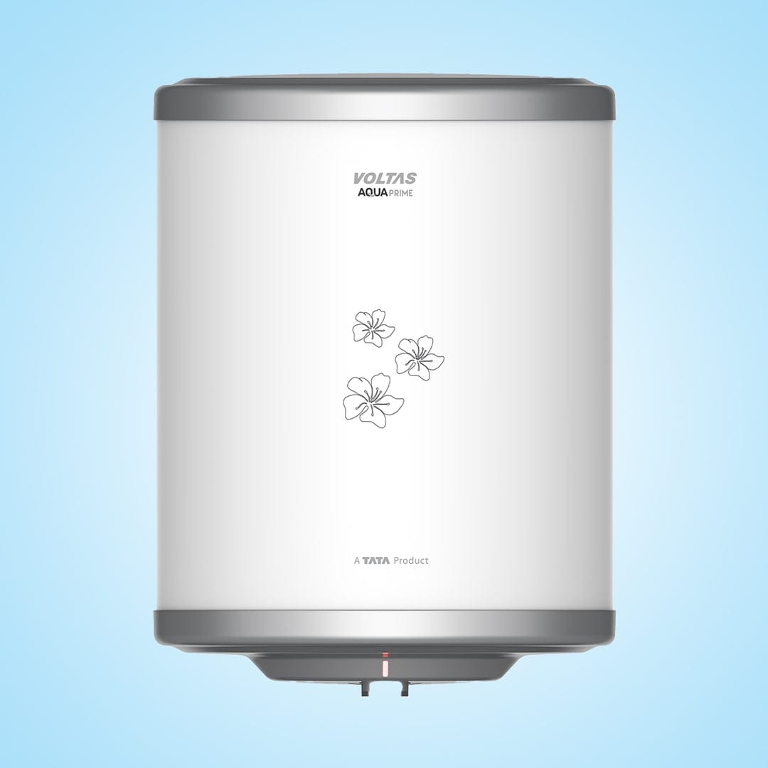 Voltas Aqua Prime 25L Water Heater 2000W, Warranty of 7 years on Tank, 3 Years on Heating Element, 2 Years on Product by Voltas|Free Installation| Free Connecting Pipe|Copper Element|8 Bar (White)