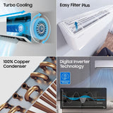 Samsung 1.5 Ton 3 Star Windfree AI Inverter Smart Split AC (WiFi, Energy Saving, Voice Control, Powerful Cooling, Copper, Digital Inverter, 4 Way swing, Convertible, BESPOKE AI AR60F19D1XWNNA)