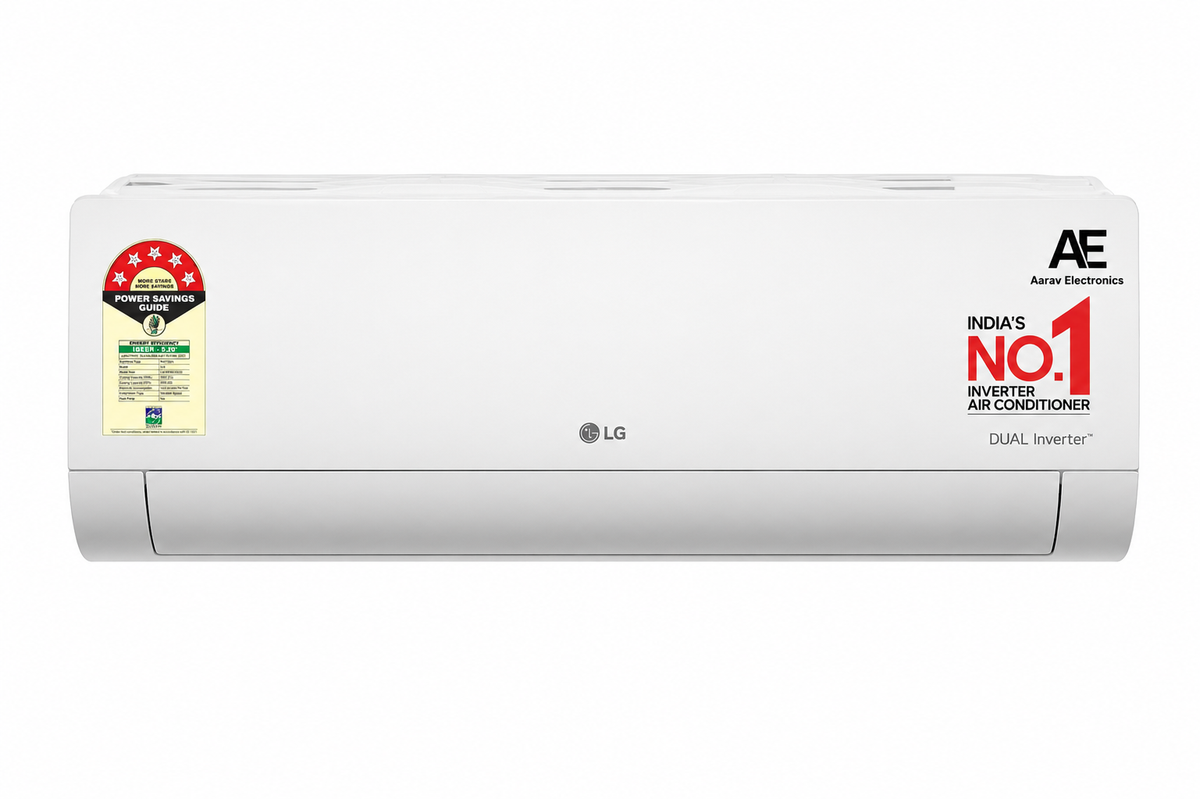 LG 1.5 Ton 5 Star AI Dual Inverter Split AC AS-Q20ENZE, 6-in-1 Convertible, Viraat Mode