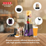 USHA Blender Nutrimagna | 350W| On the Go Blender| Stainless steel blades| Spill proof spout and store lid | 2 speed and pulse operation | Lavender