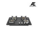 Faber Bella HT 704 BR AI Hobtop – 70 cm, 4 Full Brass Burners | Auto Ignition | Black Toughened Glass | Heavy-Duty Cast Iron Support | Modern Kitchen Elegance