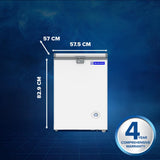 Blue Star HT2-N130, 130 Liter Hard Top Single Door Deep Freezer (108 Liter, White, 2-star)