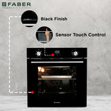 Faber 83 L Built-in Electric Oven with 6 Cooking Functions, Air Fry & 3D Hot Air Circulation - FBIO 83L 6F AF BK