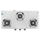 Faber 77 cm 3 Burner Gas Cooktop with Jumbo, Medium & Small Burners, Manual Ignition & Steel Finish – COOKTOP EMBER 3BB SS CI