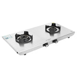 Faber 70 cm 2 Burner Gas Cooktop with Brass Burners, Manual Ignition & Steel Finish – COOKTOP EMBER 2BB SS CI