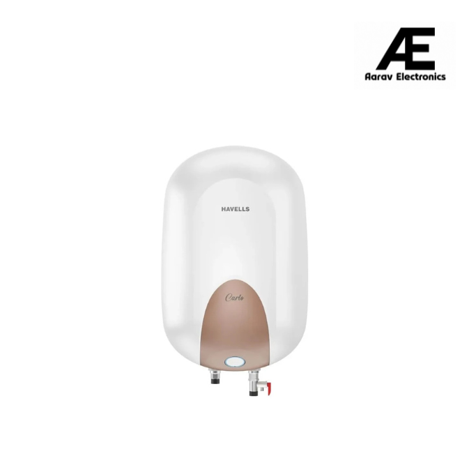 Havells Carlo 25L Premium Geyser | Feroglas Inner Tank, Smart LED Indicator, Dual Safety System | For High-Rise Buildings 7-Year Tank Warranty (White Champagne Gold, 25 Liter)