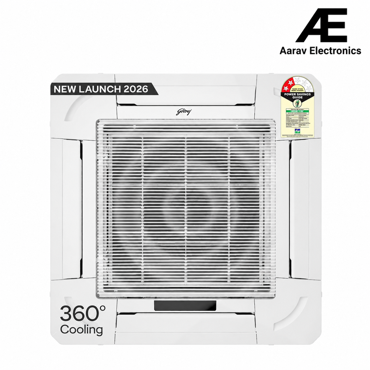 Godrej 2 Ton 2 Star Inverter Cassette AC with 5-in-1 Convertible Cooling, 360° Airflow, Self Clean Technology, R32 Refrigerant & Heavy Duty Cooling (AC 2.0T TR CFC 24M2TG WA 4)