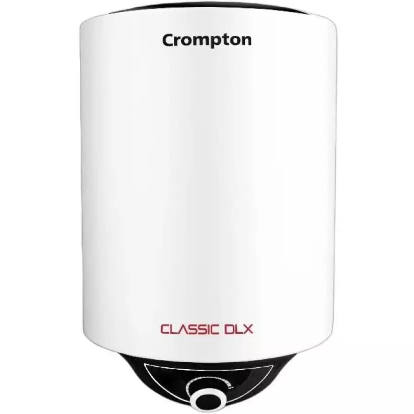 Crompton Classic DLX 15L ASWH-5315 Storage Water Heater (Geyser) | 5 Star Rated | Copper Heating Element | Glassline Coated Tank | Wall Mounted | White