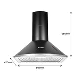Faber CLASS PRO PB BK LTW 60 Kitchen Chimney, 60 cm, 1000 m³/hr, Baffle Filter, Push Button Control