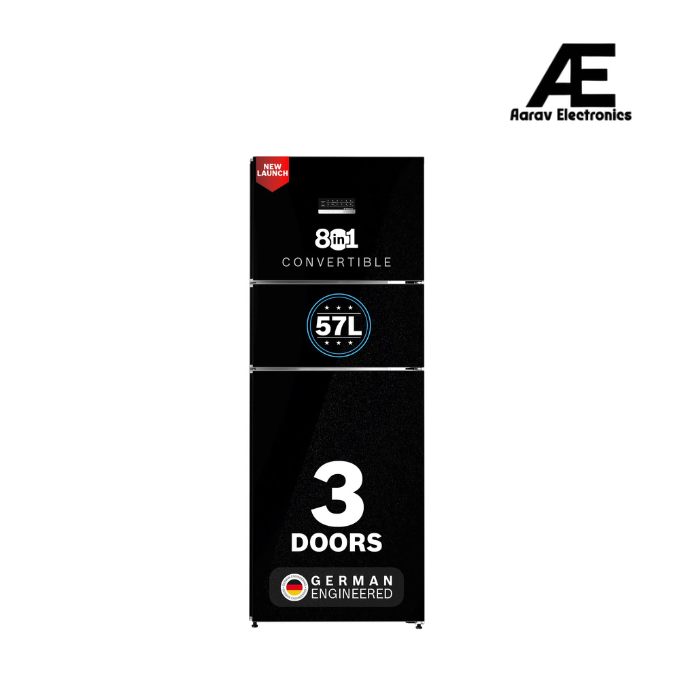 Bosch 335L, 3 Star, MaxFlex Convert Frost Free Triple Door Refrigerator | 8-in-1 Convertible Storage Modes | 57L Extra Convertible Zone | Cool Extend up to 18 hours (CMC36K23NI, Black Pearl, 2026)