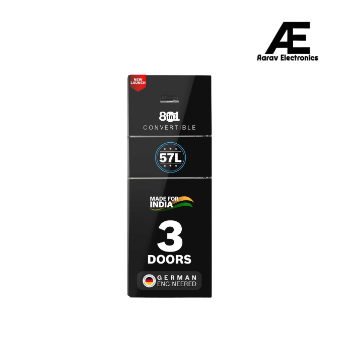 Bosch 335L Max Flex,3 Star,8 in 1 Convertible,Vario Inverter,Frost Free Triple Door Refrigerator,Black Pearl (CMC36K23VI)Interactive Display|18 Hrs Cooling Retention|Adaptive UI|Vita-Fresh Technology