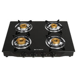 Faber Gas Stove 4 Burner Glass Cooktop (Jumbo 4BB BK)Auto Ignition , Black