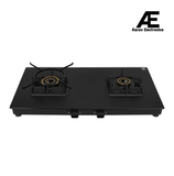 Faber 70 cm 2 Burner Cooktop with Brass Burners, Auto Ignition & Flame Failure Device - COOKTOP BLOSSOM 2BB BK CI AI