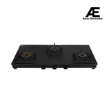 Faber 77 cm 3 Burner Gas Cooktop with Jumbo, Medium & Small Burners, Manual Ignition & Matt Finish – COOKTOP BLOSSOM 3BB BK CI