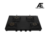 Faber 63 cm 4 Burner Gas Cooktop with Brass Burners, Auto Ignition & Matt Finish – COOKTOP BLOSSOM 4BB BK CI AI