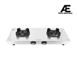 Faber 70 cm 2 Burner Gas Cooktop with Brass Burners, Manual Ignition & Steel Finish – COOKTOP EMBER 2BB SS CI
