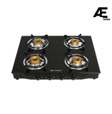 Faber Gas Stove 4 Burner Glass Cooktop (Jumbo 4BB BK)Auto Ignition , Black
