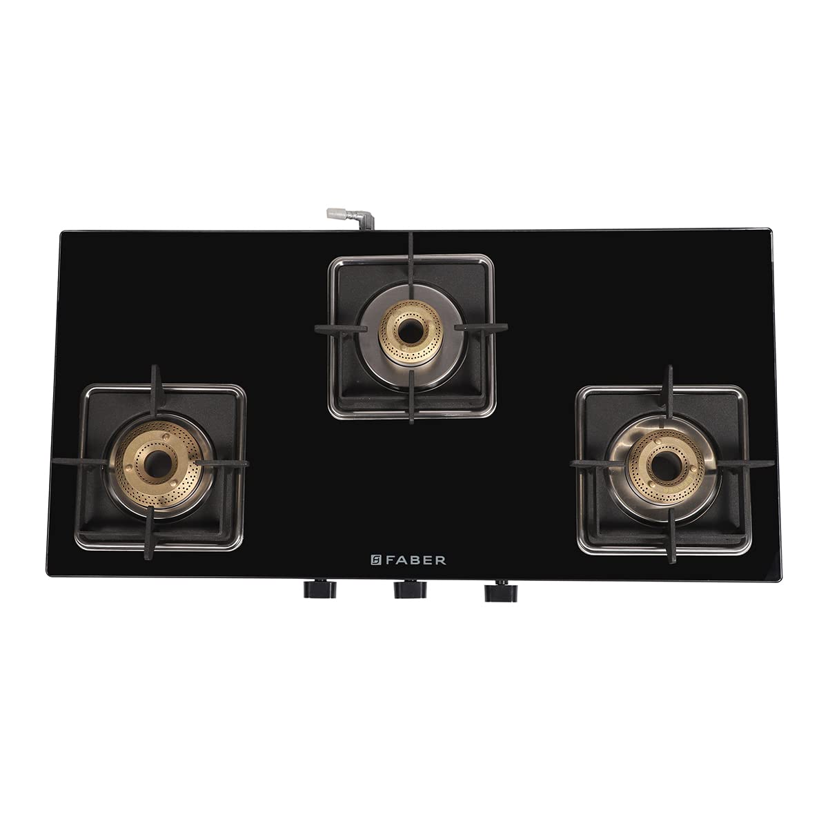 Faber Slim 3 Burner Glass Gas Stove Remo 3BB BK | Brass Burners, Jumbo Burner Cooktop