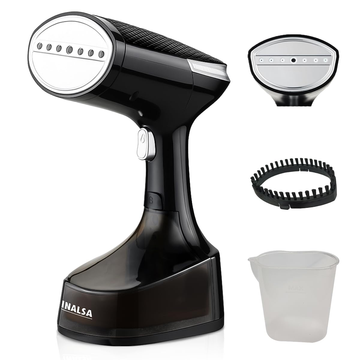 INALSA Steamer for Ironing Clothes - 1600W Handheld Garment Steamer - 25g/min High Steam, Fast Heat-Up time, 340 ml Tank, Vertical &amp; Horizontal Steam Iron for Clothes, Garment Steamer (Cosicosy)
